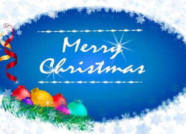 Noel kartı. Noel süslemeleri ve 