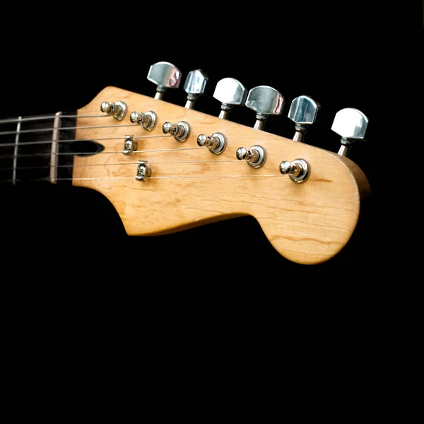 Detalhe Pegbox Uma Guitarra Elétrica Com Foco Seletivo Dos Pinos — Fotografia de Stock