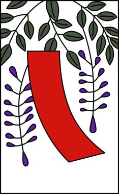 Hanafuda Uzuki Fuji Akatan Nisan İllüstrasyon Simgesi
