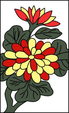 Hanafuda Nagatsuki kasımpatı Eylül kasımpatısı resim simgesi