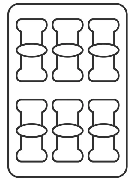 线画Rokucho Mahjong瓷砖图解图标 — 图库矢量图片