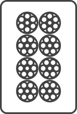 Satır çizimi mahjong fayans resimleme simgesi sekiz silindir