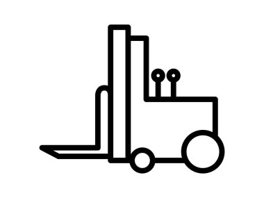 Basit forklift çizgi çizimi simgesi