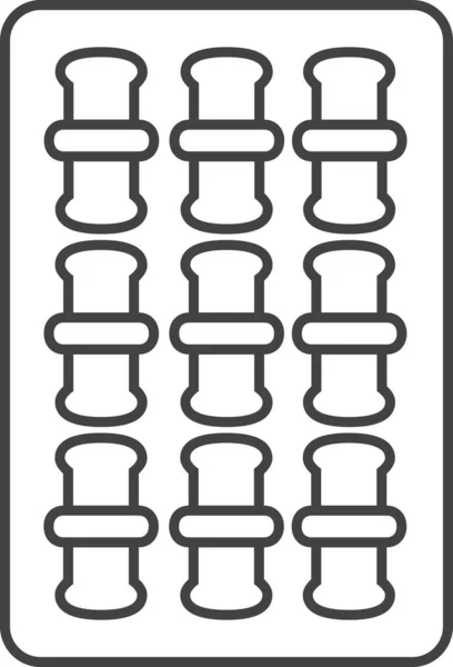 Dessin Trait Mahjong Tuile Illustration Icône Neuf Cordes — Image vectorielle