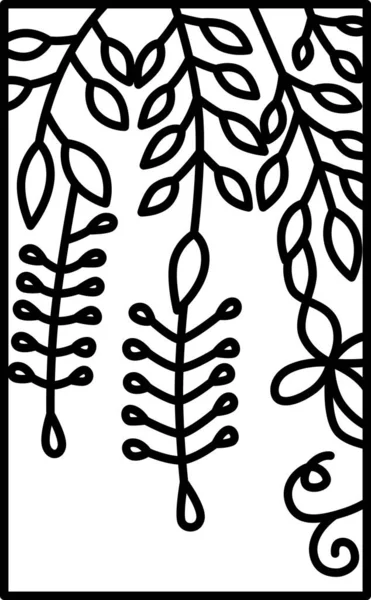 Eenvoudige Hanafuda Lijn Tekening Illustratie Uzuki Fuji April Wisteria Droesem — Stockvector