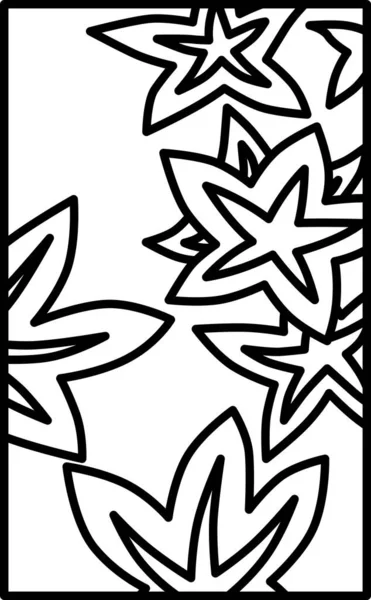 Illustration Simple Dessin Ligne Hanafuda Kannazuki Feuilles Automne Octobre Feuilles — Image vectorielle