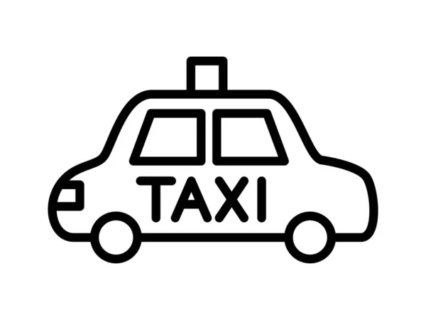 Simple Taxi Line Drawing Icon — Stock Vector