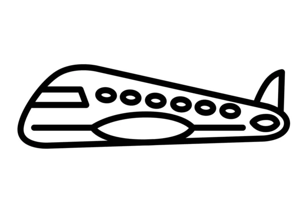 Icono Dibujo Línea Avión Simple — Vector de stock