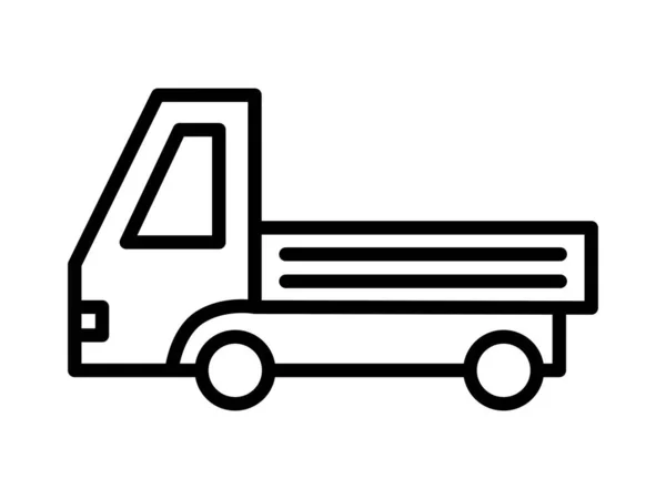 Ilustracja Rysunku Linii Ikony Prostego Pojazdu Obciążonego — Wektor stockowy