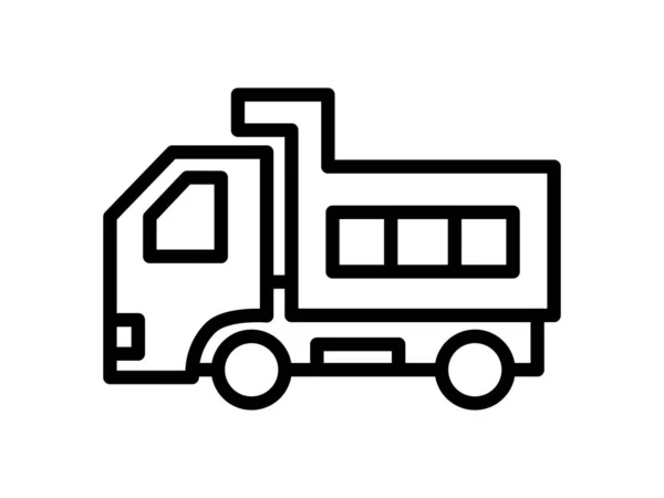 Simples Ícone Desenho Linha Caminhão Descarga — Vetor de Stock