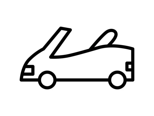Simple Open Car Line Drawing Icon — Stock Vector