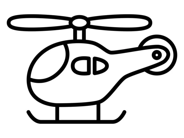Simple Icône Dessin Ligne Hélicoptère — Image vectorielle