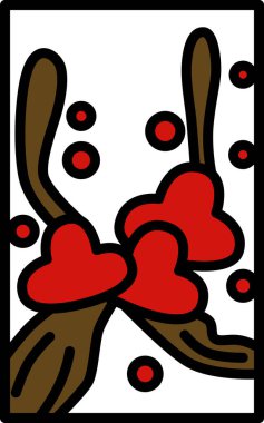 Renkli mini Hanafuda Kisaragi eriği Şubat eriği artıkları