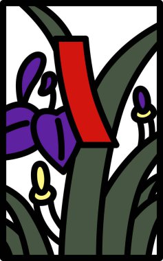 Renkli Mini Hanafuda İris Satsuki Kırmızı kısa Mayıs Kırmızı Gözü