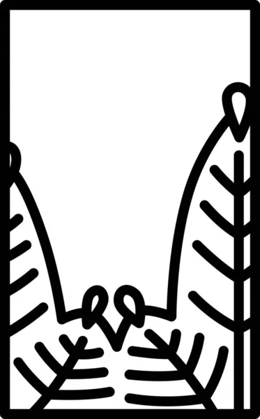 Line Drawing Mini Hanafuda Mutsuki Pine January Pine Dregs — Image vectorielle