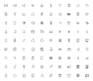 Brush writing illustration business icon set