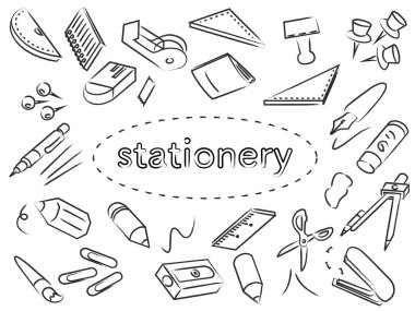 Stationery brush writing wallpaper illustration
