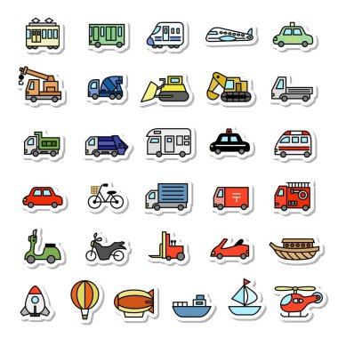 Çıkartma biçimi araç simgesi seti (arkaplan yok)