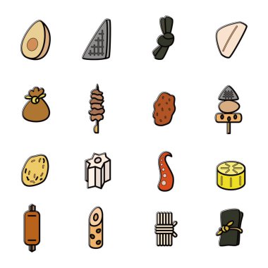 Parlak küçük oden simgesi seti