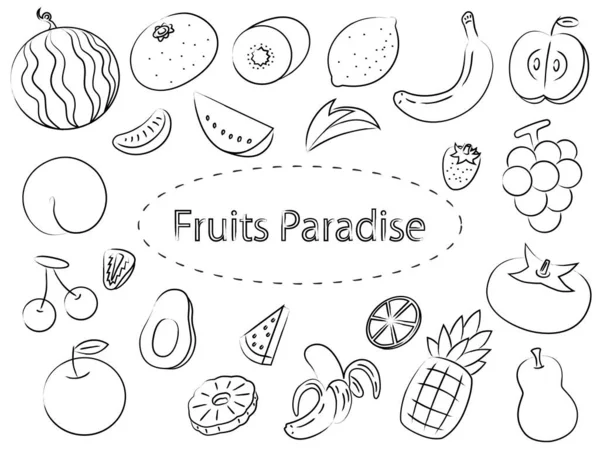 Fruit Brush Writing Wallpaper Illustration — 스톡 벡터