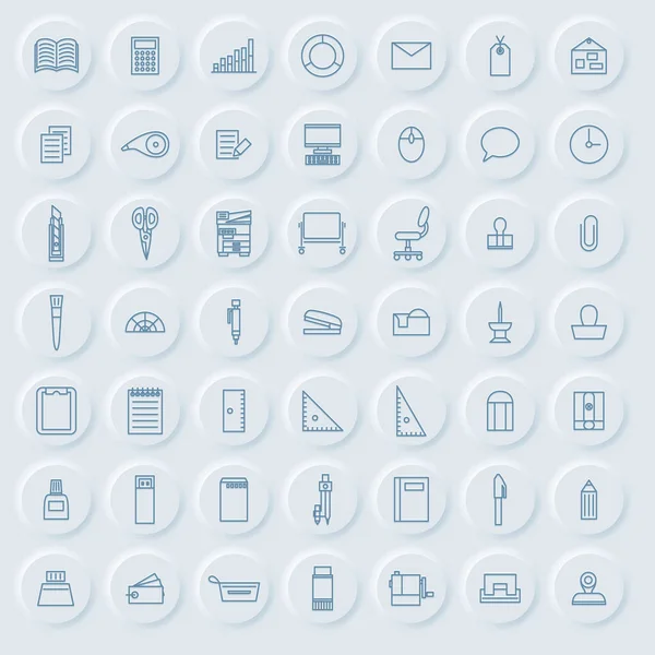 Neumorphism Business Icon Set — Stockvector