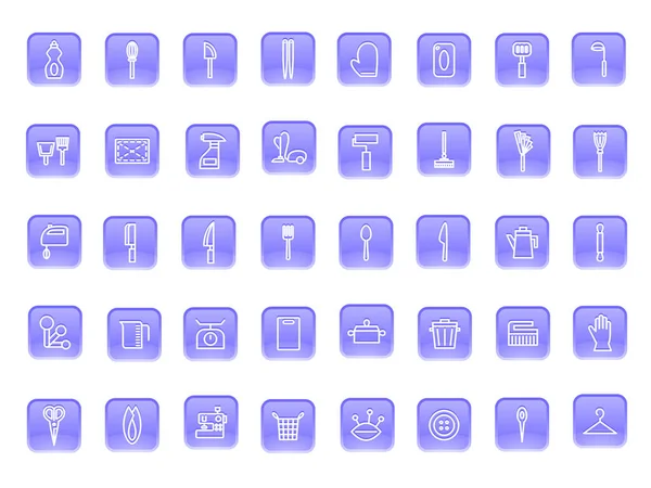 App Plate Style Daily Necessities Icon Set — Διανυσματικό Αρχείο