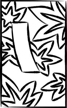 Simple Hanafuda brush-drawn illustration Kannazuki autumn leaves October autumn leaves and blue short