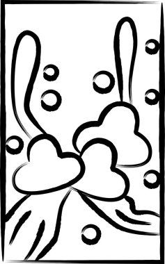 Mini Hanafuda brush-drawn illustration Kisaragi plum February plum scum