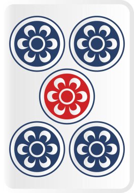 Upin mahjong tile illustration icon