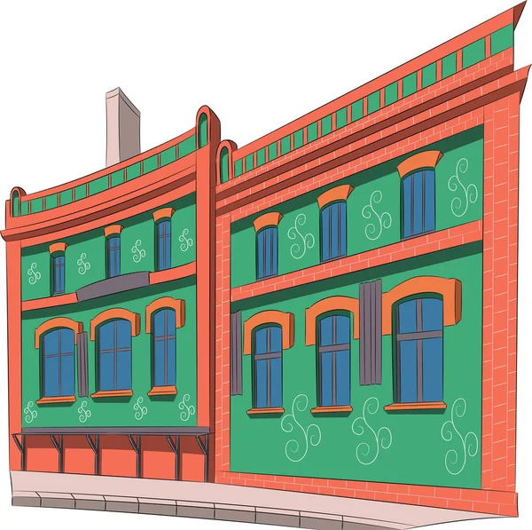 La façade d'un pub irlandais dans une couleur verte traditionnelle. — Image vectorielle