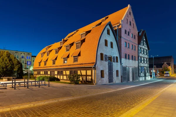 Facades Old Houses Central City Embankment Dawn Bydgoszcz Poland — Stock Photo, Image