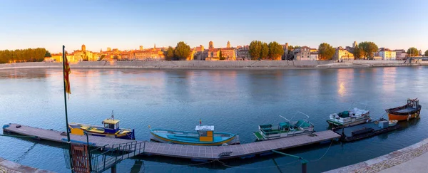 Panoramic View City Embankment Old Historical Part City Sunset Arles — Stock Photo, Image