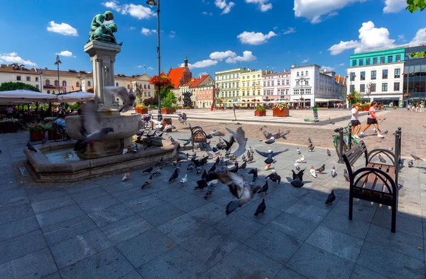 The central square in Bydgoszcz on a summer day. - Stock-foto