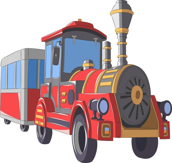 Векторний малюнок екскурсійного локомотива ізольовано на білому тлі . — стоковий вектор