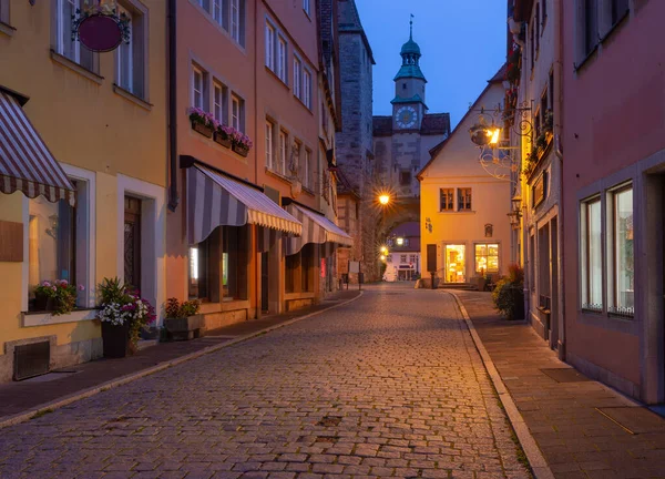 Ротенбург-об-дер-Таубер. Старый знаменитый средневековый на закате. — стоковое фото