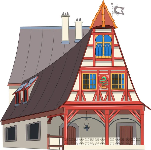 O edifício da antiga forja em Rothenburg ob der Tauber. — Vetor de Stock