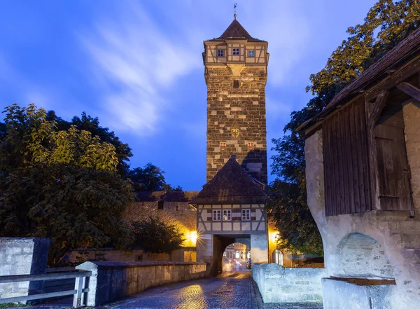 Rothenburg ob der Tauber. Old stone medieval city gates. — Stock Photo, Image