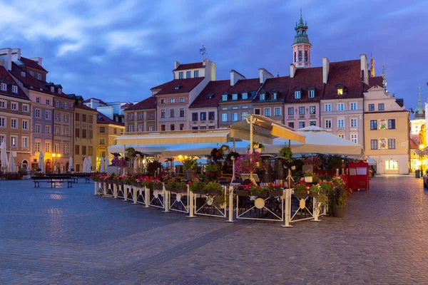 Scenic View Old Market Square Early Morning Warsaw Poland — Stockfoto