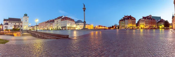 Panoramic View Castle Square Dawn Warsaw Poland — Zdjęcie stockowe