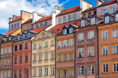 Scenic view of the old street in the center of the old city at dawn. Warsaw. Poland.