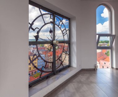 View of the old medieval city market from above. Poland. Svidnitsa.