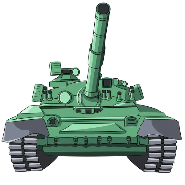 Sovětský Tank Malovaný Ochranné Zelené Izolované Bílém Pozadí — Stockový vektor