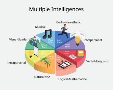 Multiple Intelligences is psychological theory about people and their different types of intelligences  clipart