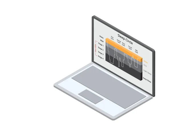 Cerchio Del Sonno Con Stadio Sonno Analisi Attività Cerebrale Durante — Vettoriale Stock
