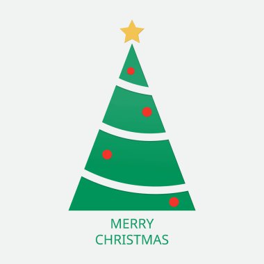 Noel ağacının yeşil renkli olduğu en küçük Noel kartı