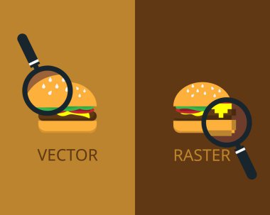 Raster veya bitmap ile vektör karşılaştırması 