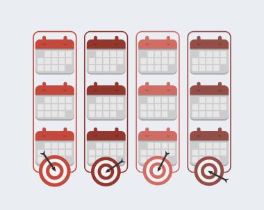 Çalışanların hedef vektörüne ulaşmak için üç aylık çalışma performansı gözden geçirmesi