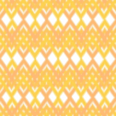 Kumaş pürüzsüz yazdırmak için sarı renkli etnik ikat deseni