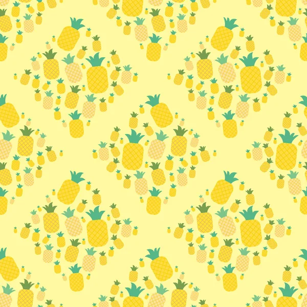 Linda Piña Forma Cuadrada Fondo Sin Costuras Para Patrón Tela — Vector de stock