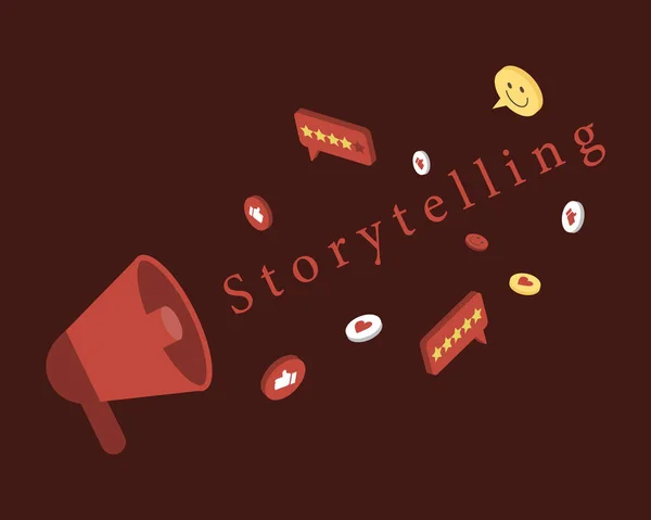 Narrativas Marketing Usando Storytelling Para Influenciar Inspirar Clientes Forma Emocional — Vetor de Stock